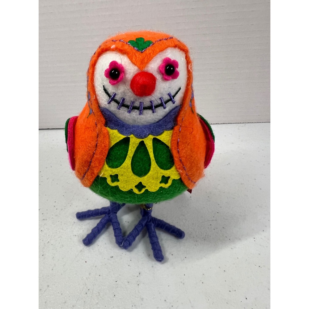 Hyde & EEK Boutique Dia de los Muertos Bird Figurine Day of the Dead Felt Decor